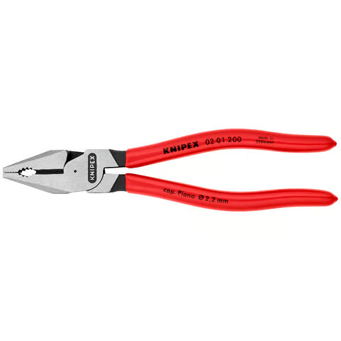 KNIPEX Pliers, Combination High Leverage, Plastic Coated, 200mm