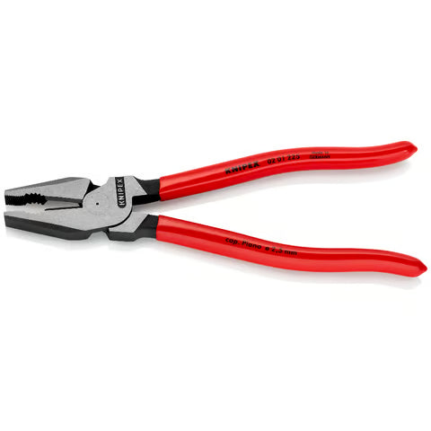 KNIPEX Pliers, Combination High Leverage, Plastic Coated, 225mm