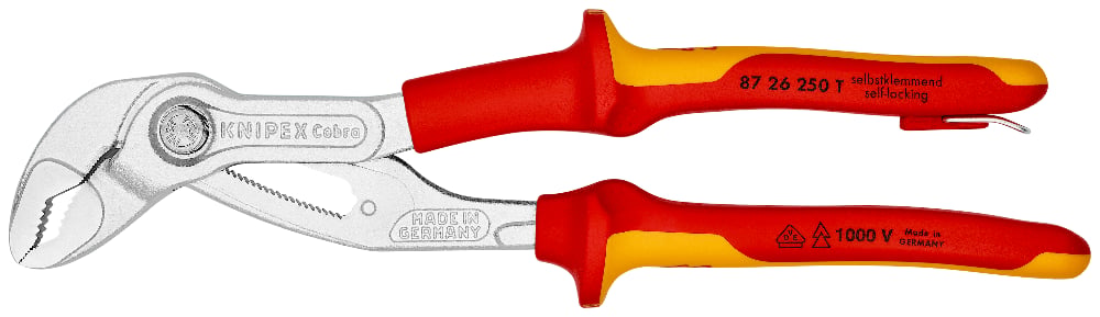 KNIPEX Cobra Water Pump Pliers 250mm 1000V VDE with Tether
