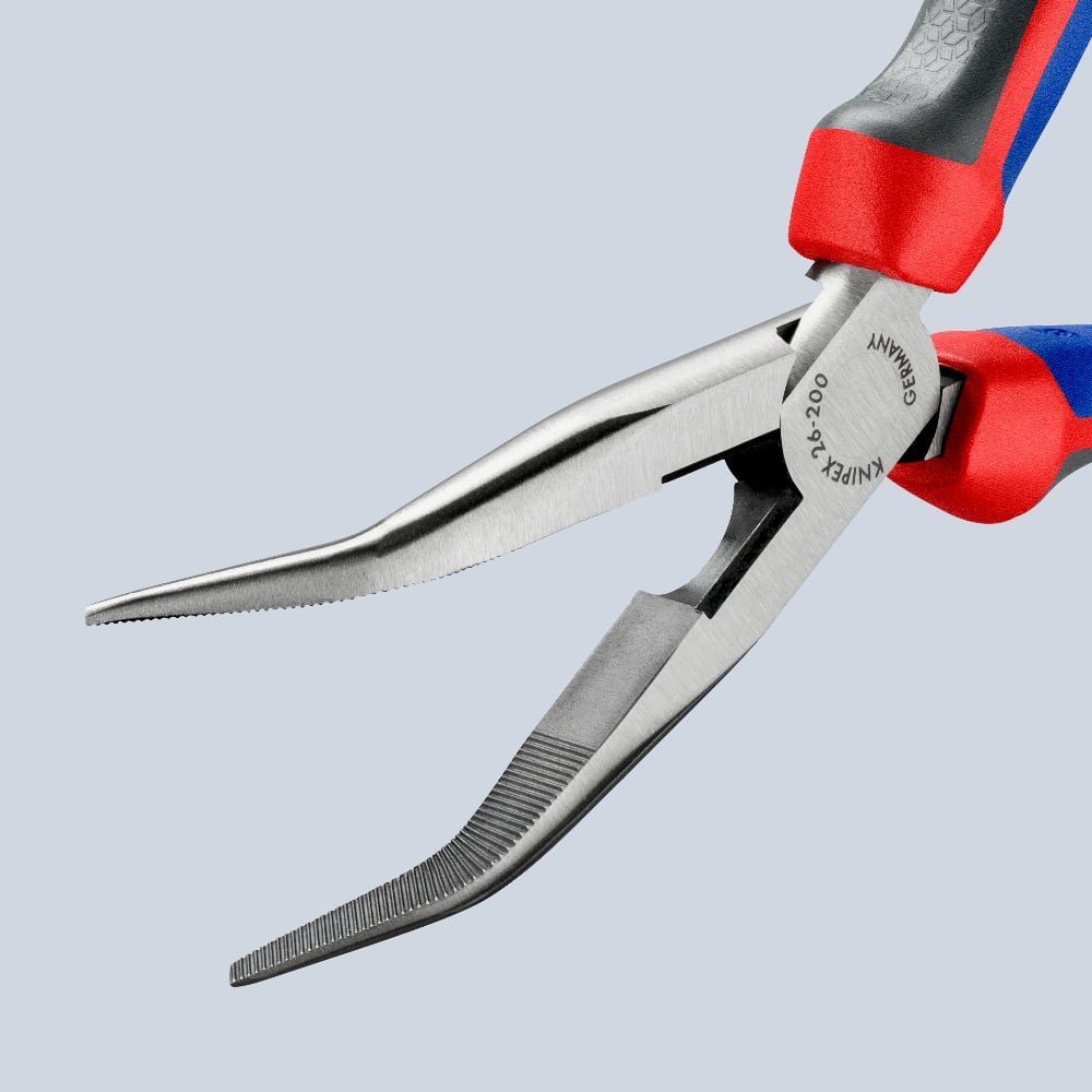 KNIPEX Long Nose Pliers Bent 200mm Cushion Grip