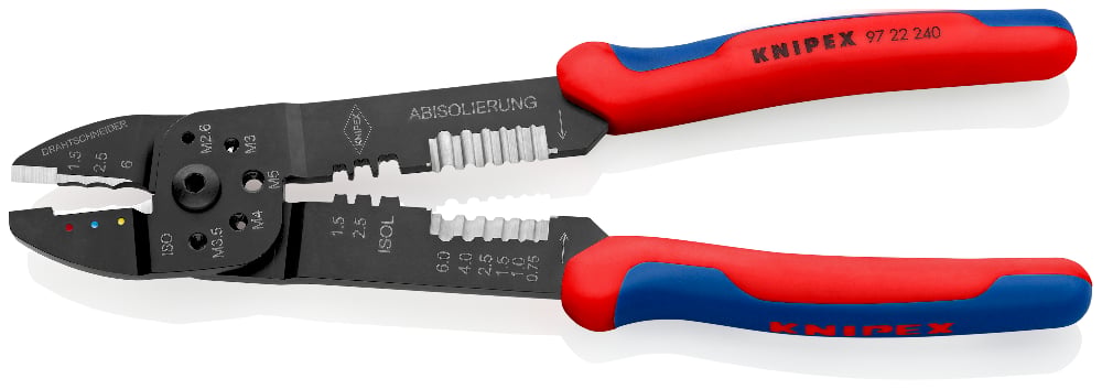 KNIPEX Pliers Crimping 0.75-6mm 18-10Awg Cush