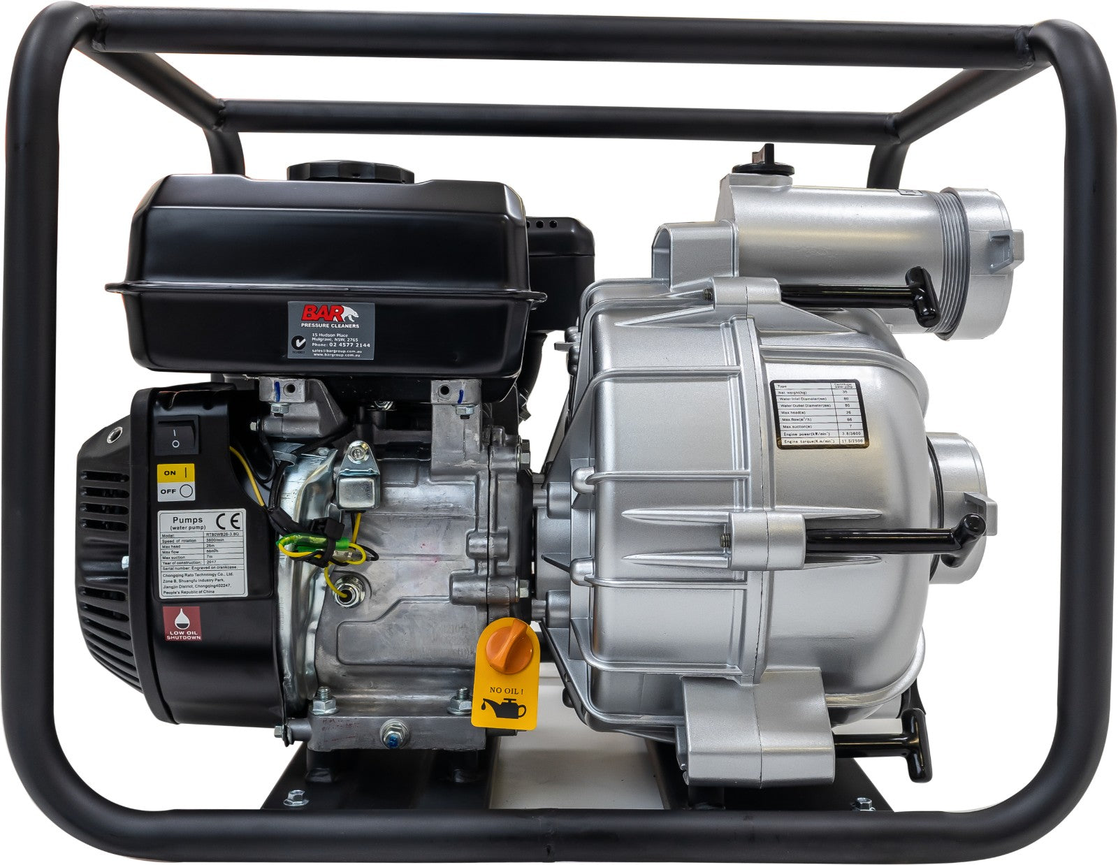 BE 3" Semi-Trash Pump, 950 L/min - Powerease 7.5hp, Recoil | TPS3070-R