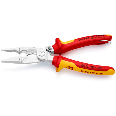 KNIPEX 6-in-1 Electrical Installation Pliers 200mm 1000V VDE Tether