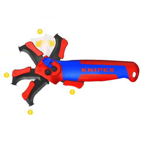KNIPEX Stripping Knife w/ Guide Shoe & Ratchet Function