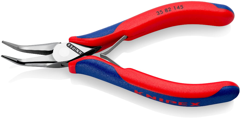 KNIPEX Electronics Long Nose Pliers 145mm Bent With Spring