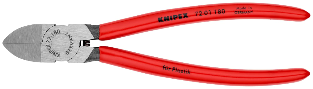 KNIPEX Pliers Diagonal Cut, Plastic Grip, 180mm
