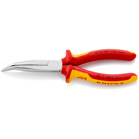 KNIPEX Long Nose Pliers 200mm Bent 1000V VDE