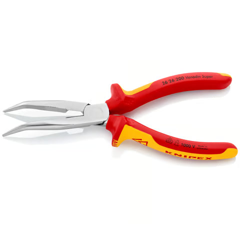 KNIPEX Long Nose Pliers 200mm Bent 1000V VDE