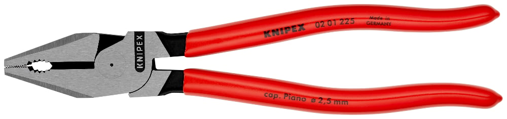 KNIPEX Pliers, Combination High Leverage, Plastic Coated, 225mm
