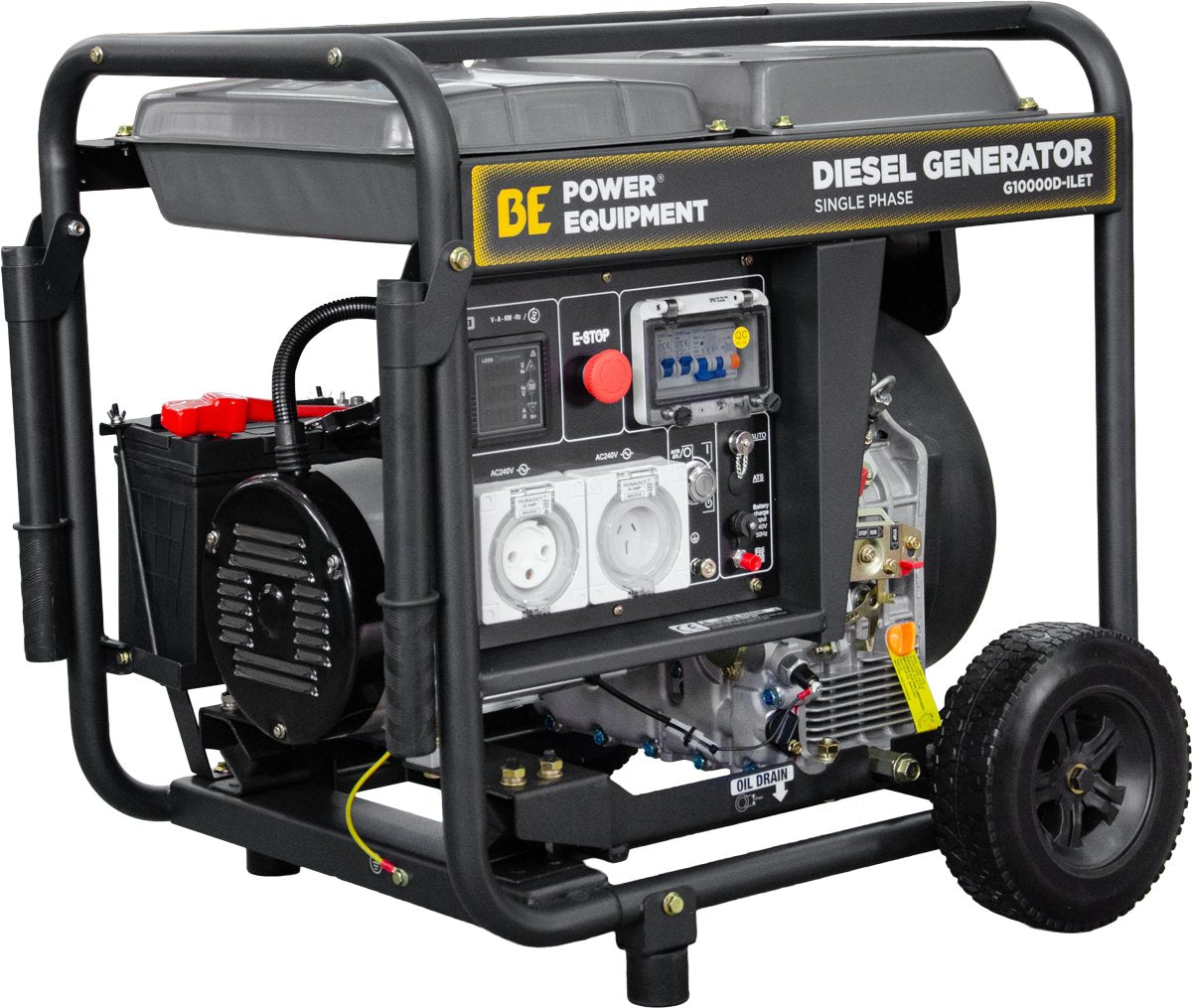 BE 10kVA Diesel Generator - Single Phase Open Frame with RCD | G10000D-ILET