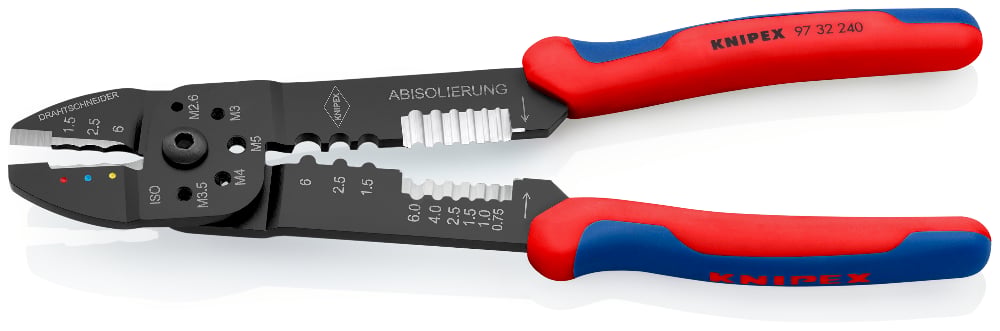 KNIPEX Crimping Pliers 240mm for Insulated Terminals & Connectors