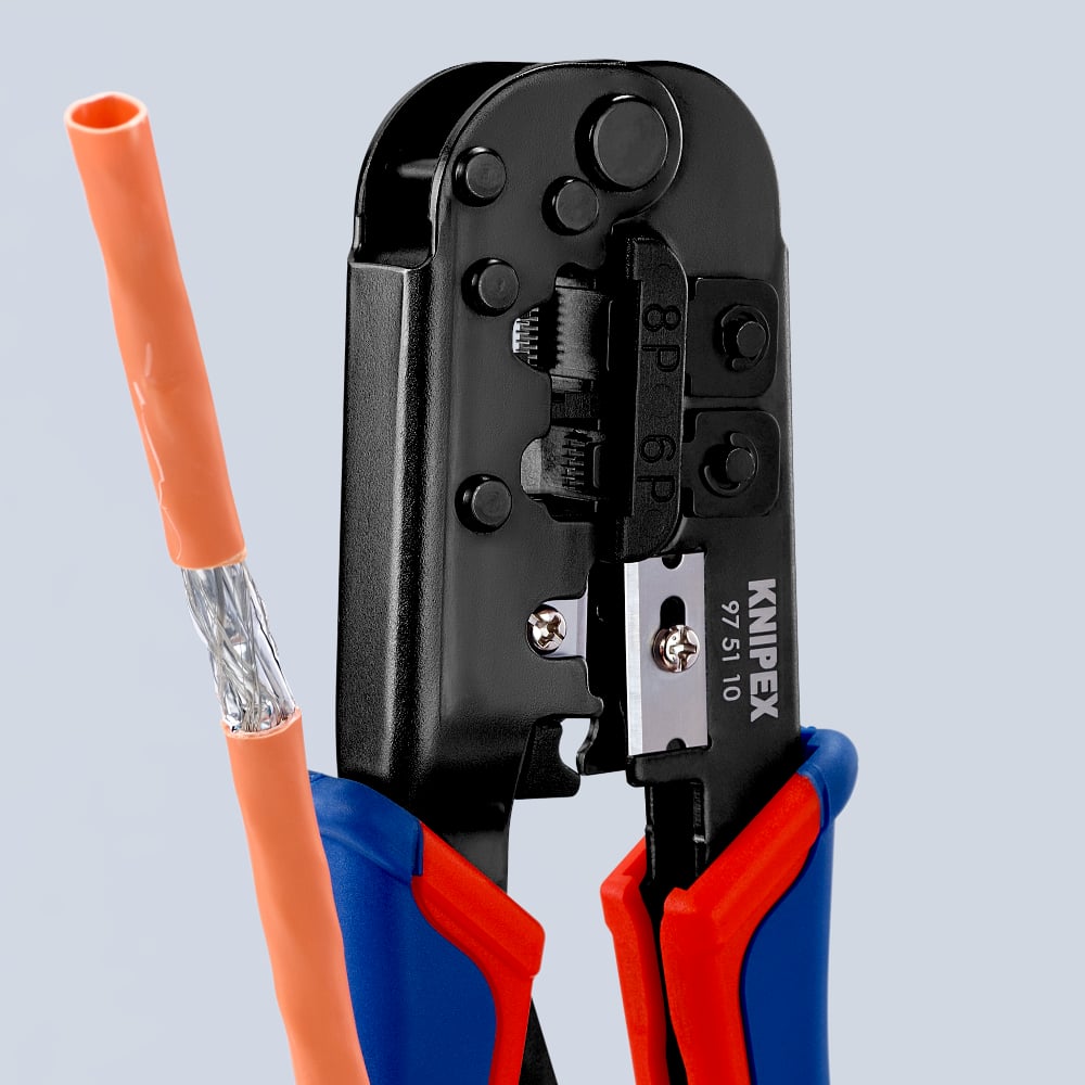 KNIPEX Ratcheting Crimping Pliers for Data Plugs 6 & 8 Pin