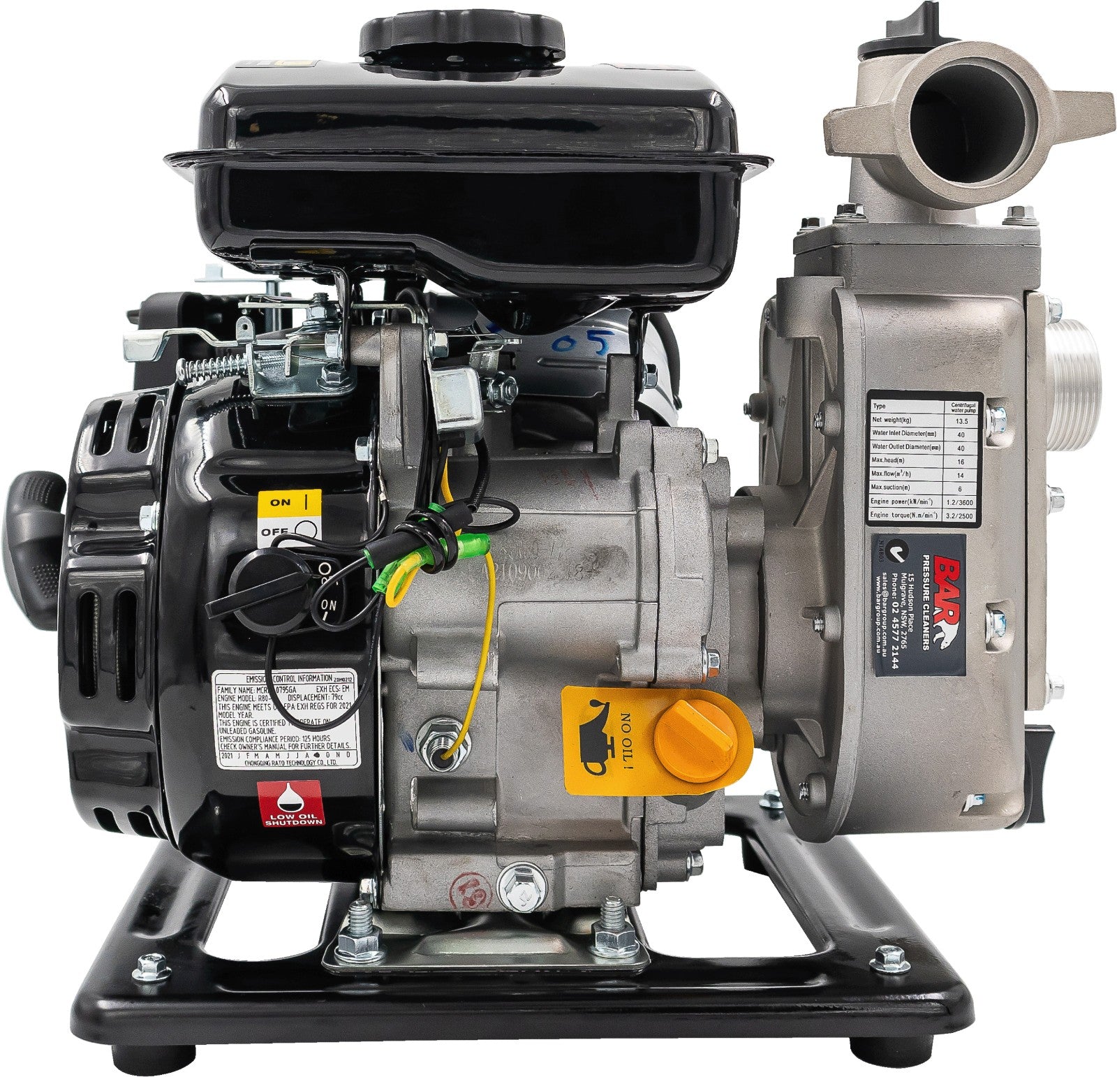 BE 1.5" Water Transfer Pump, 235 L/min - Powerease 3hp, Recoil | WP1525-R