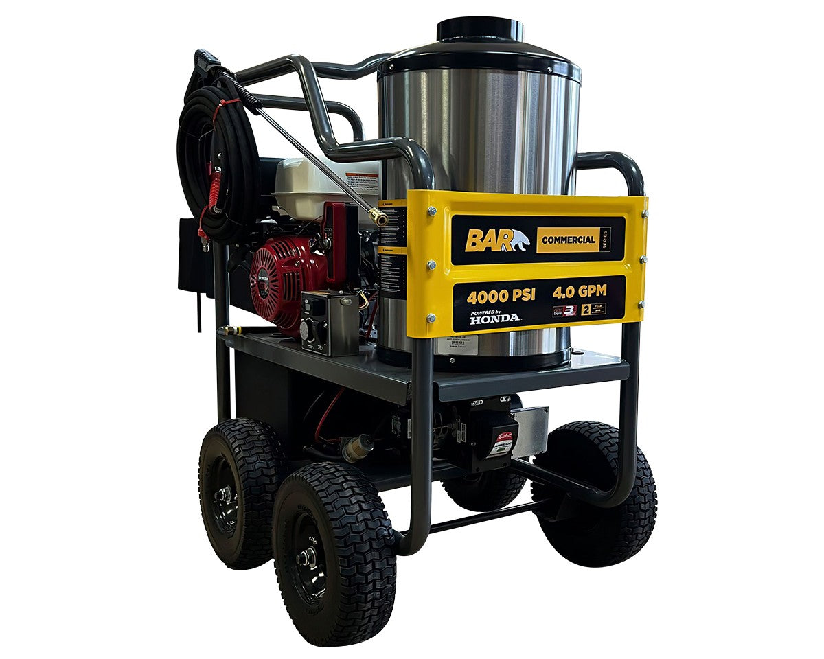BE 4,000 PSI Hot Water Petrol Pressure Washer - Honda GX390 | HOT4013C-HE