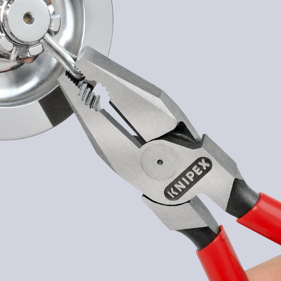 KNIPEX Pliers, Combination High Leverage, Plastic Coated, 180mm
