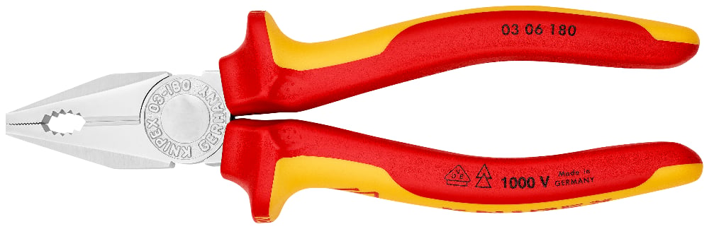 KNIPEX Combination Pliers 180mm 1000V VDE Tether