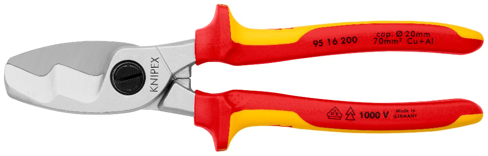 KNIPEX Cable Shears With Twin Cutting Edge 200mm 1000V VDE