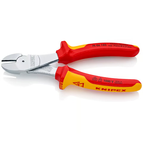 KNIPEX High Leverage Diagonal Cutting Pliers (VDE), 180mm