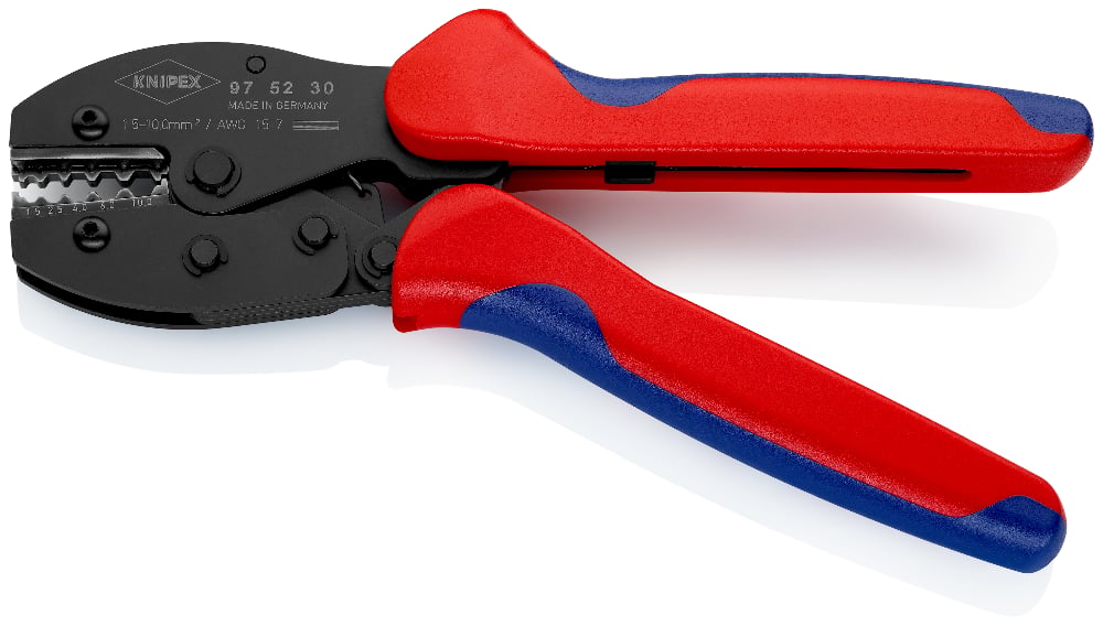KNIPEX PreciForce Ratcheting Crimping Pliers 220mm for Non-Insulated Crimp Connectors