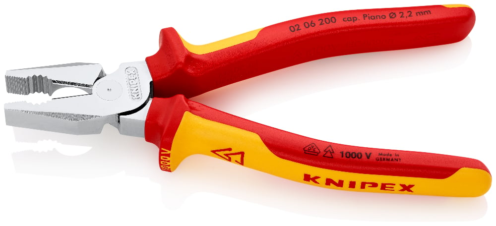 KNIPEX Pliers, Combination High Leverage, VDE, 200mm