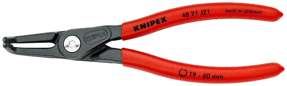 KNIPEX Pliers, Precision Internal Circlip Bent, 19 - 60 mm Ø, 165mm
