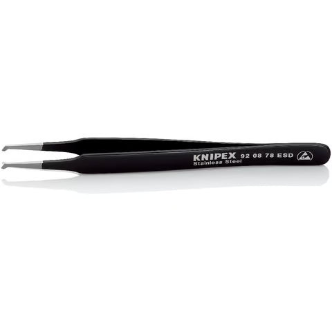 KNIPEX Tweezers Stainless Steel Angled Tips Smooth Grip Surface