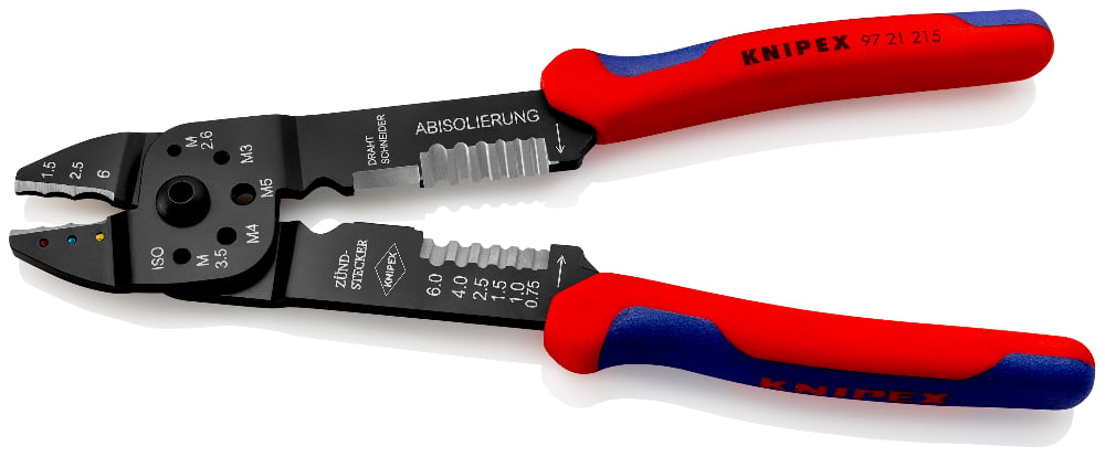 KNIPEX Pliers Crimping 0.75-6mm 18-10Awg Cush