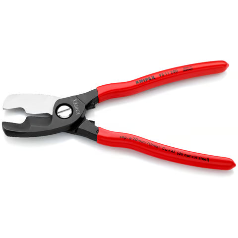 KNIPEX Shears Cable, Twin Cutting Edge, Plastic Coated, 200mm