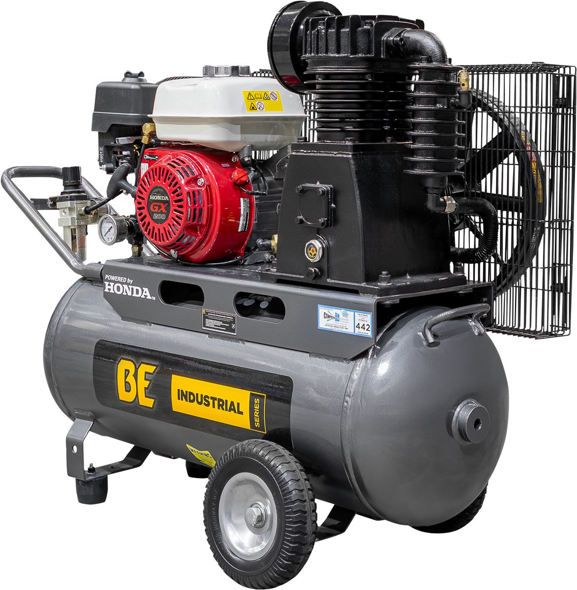 BE 70L Air Compressor - 6.5hp Petrol, Belt Drive | P7065-H