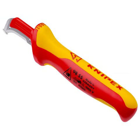 KNIPEX Knife, Stripping With Guide Shoe 1000V VDE
