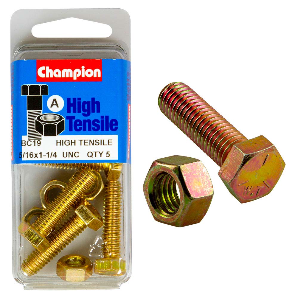 Champion 1-1/4in x 5/16in Set Screw & Nut (A) - GR5