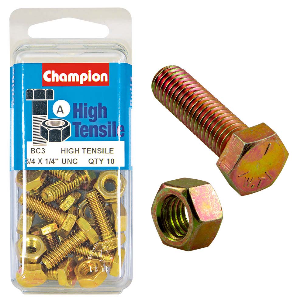 Champion 3/4in x 1/4in Set Screw & Nut (A) - GR5