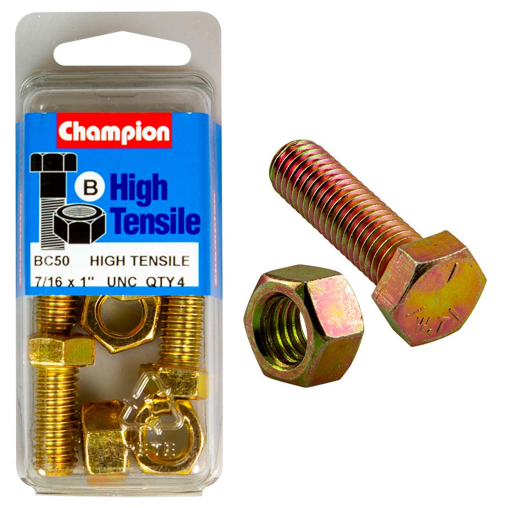 Champion 1 x 7/16in Set Screw & Nut (B) - GR5