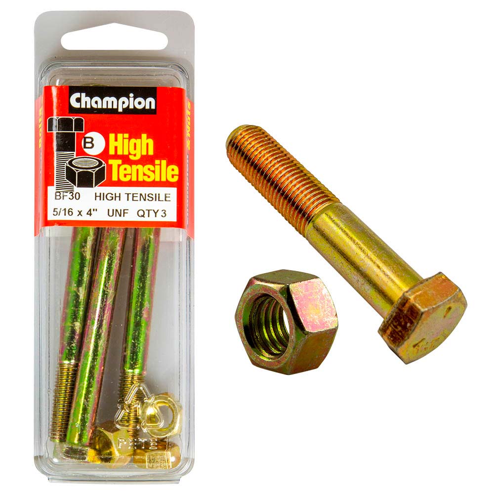 Champion 4in x 5/16in Bolt And Nut (B) - GR5