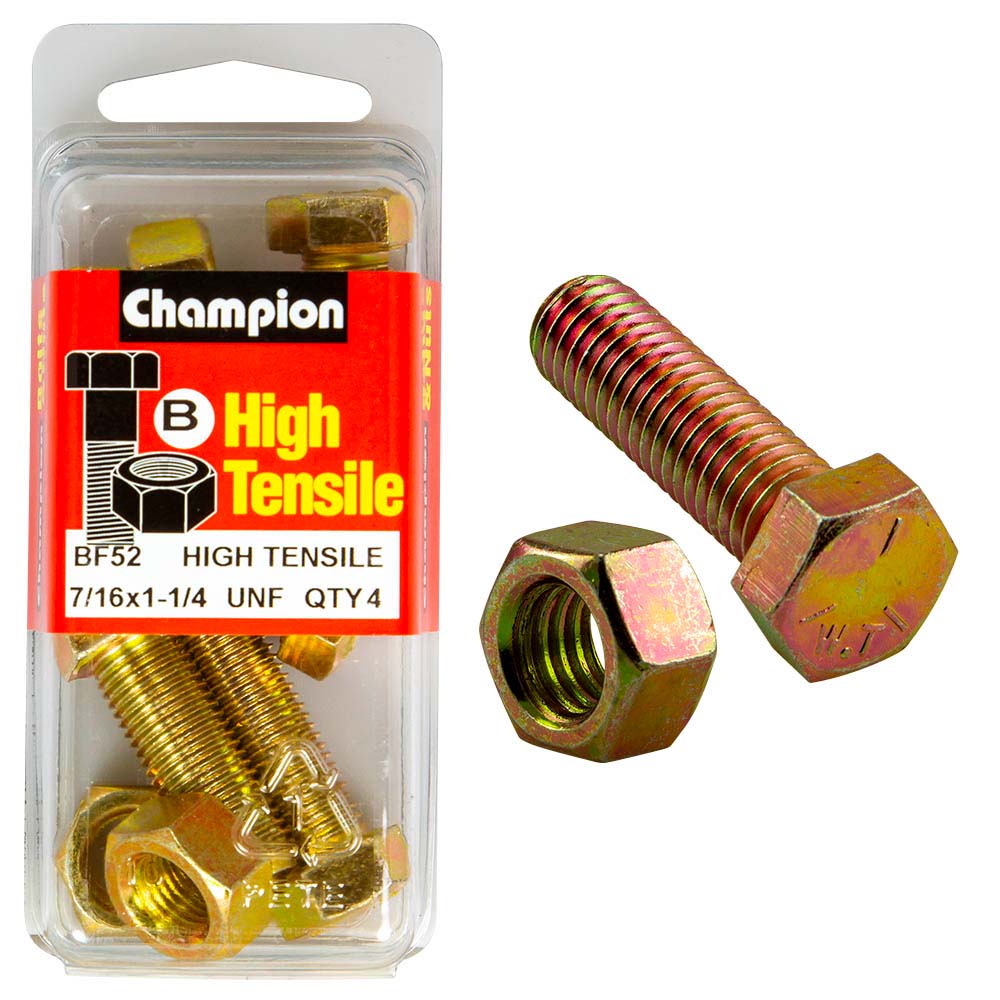 Champion 1-1/4in x 7/16in Set Screw & Nut (B) - GR5