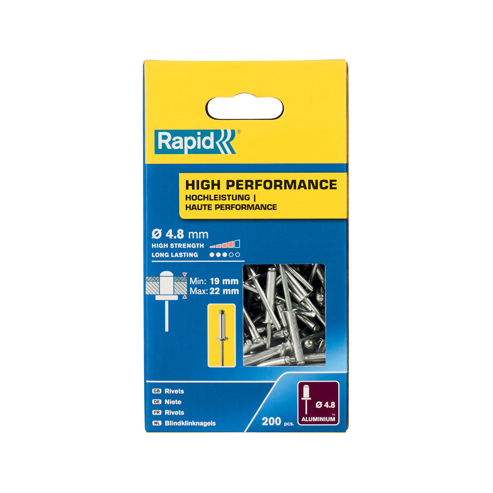 Rapid Rivets 4.8x25mm Aluminium 200pcs Box