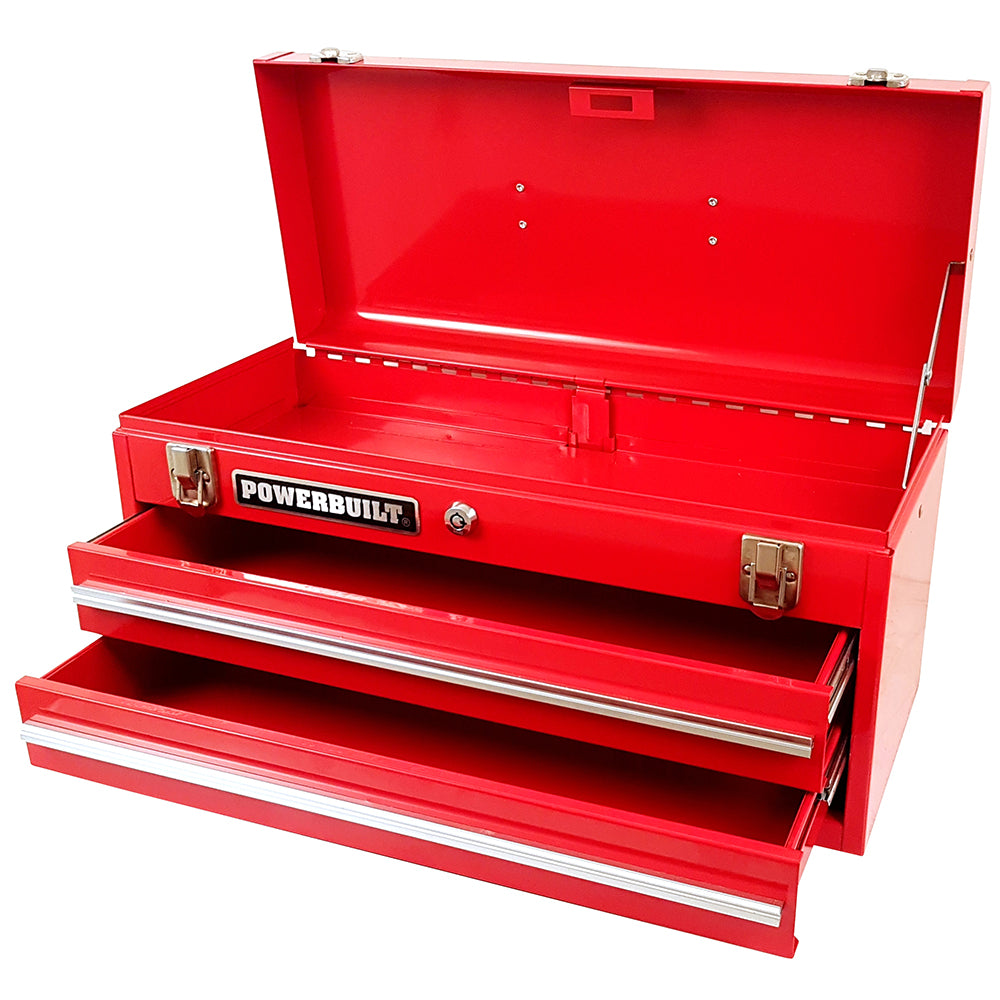 Powerbuilt 20” Steel Portable Toolbox with 2 Drawers