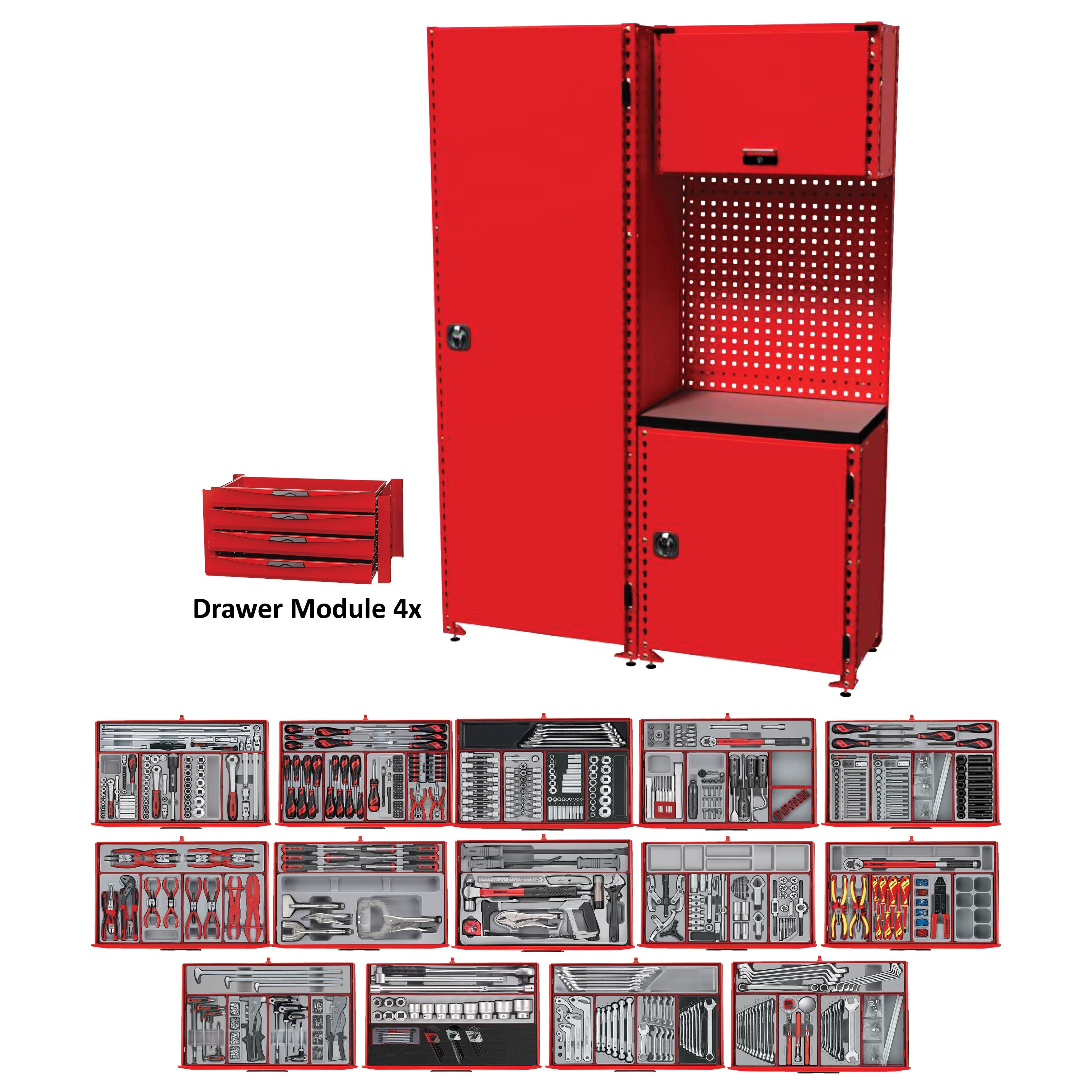 Teng 1001pc Racking System W/Tools - MED. 1400mm**