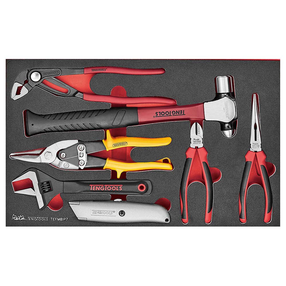 Teng 7pc Plier and Hammer Set (EVA)