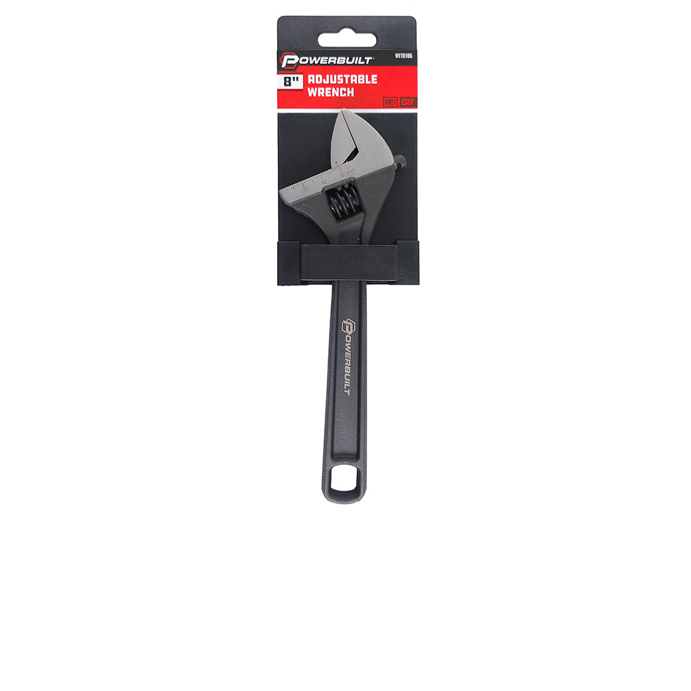 Powerbuilt 200mm/8in Adjustable Wrench - Black Finish