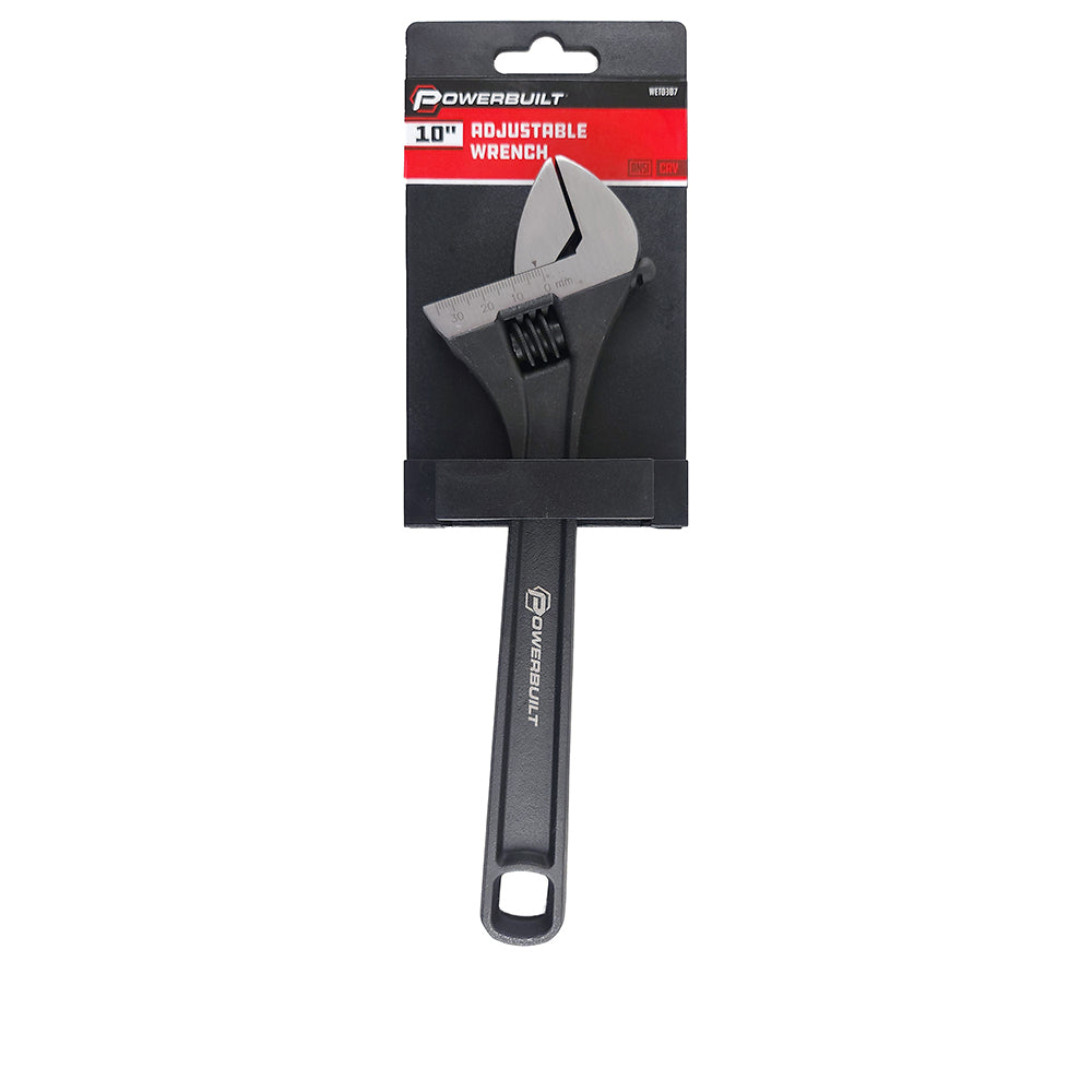 Powerbuilt 250mm/10in Adjustable Wrench - Black Finish