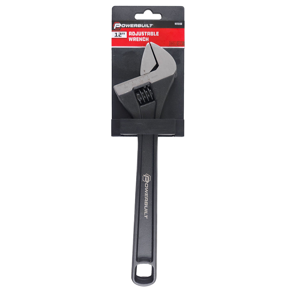 Powerbuilt 305mm/12in Adjustable Wrench - Black Finish