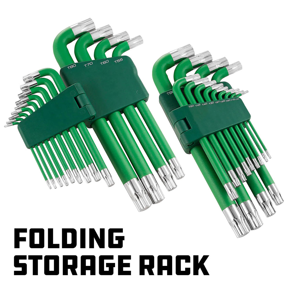 Powerbuilt 13pc Jumbo Long Magnetic Star/Torx Key Wrench Set