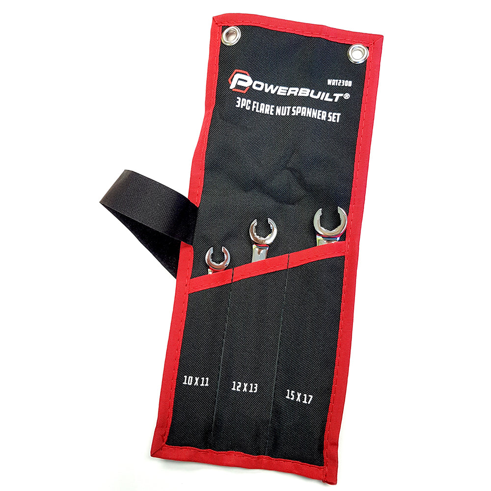Powerbuilt 3pc Flare Nut Spanner Set