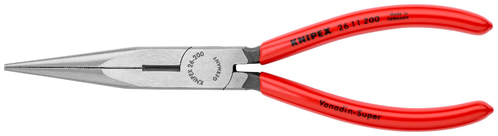 KNIPEX Pliers Side Cutting Snipe Nose (Stork Beak), Plastic Coated, 200mm