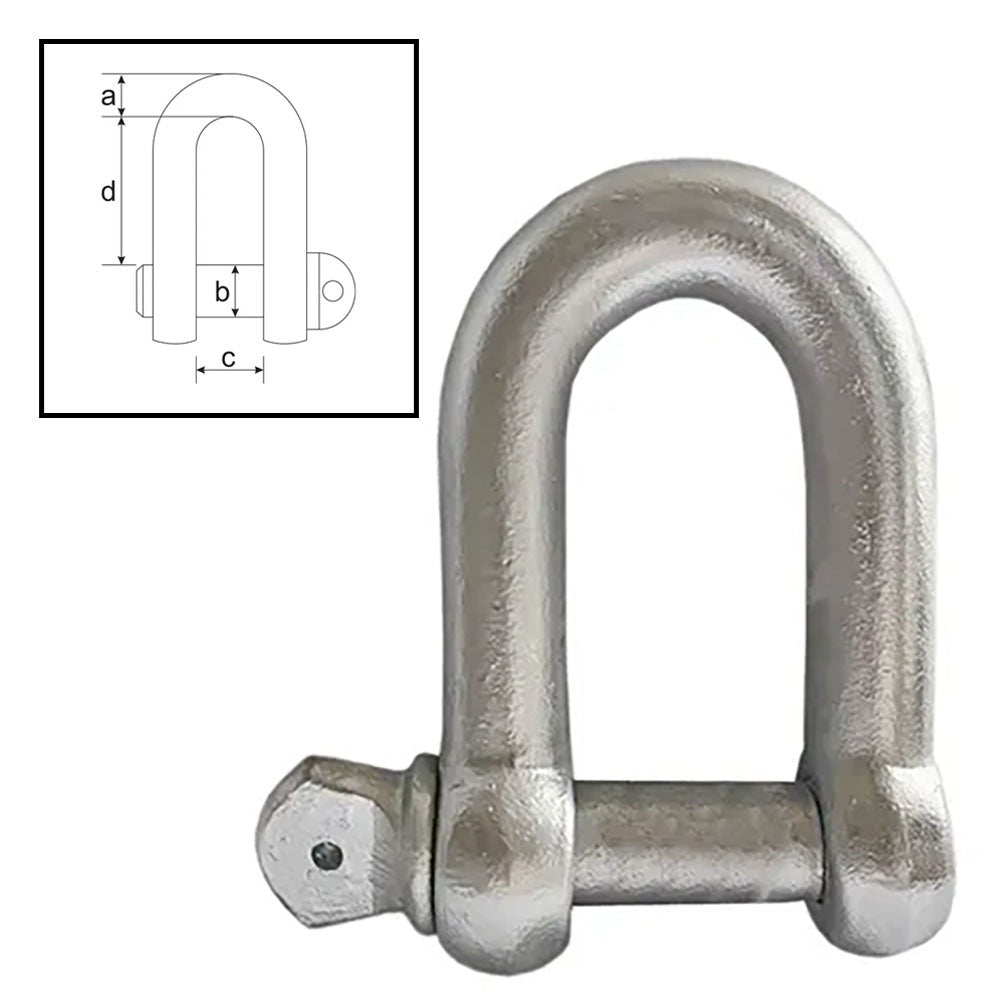 ITM Dee Shackle, Commercial Galvanised, 8mm Body