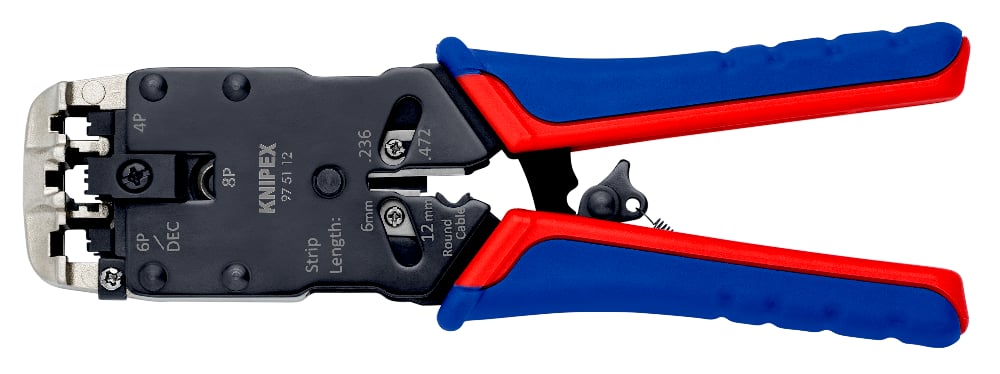 KNIPEX Ratcheting Crimping Pliers for Data Plugs 46 & 8 Pin