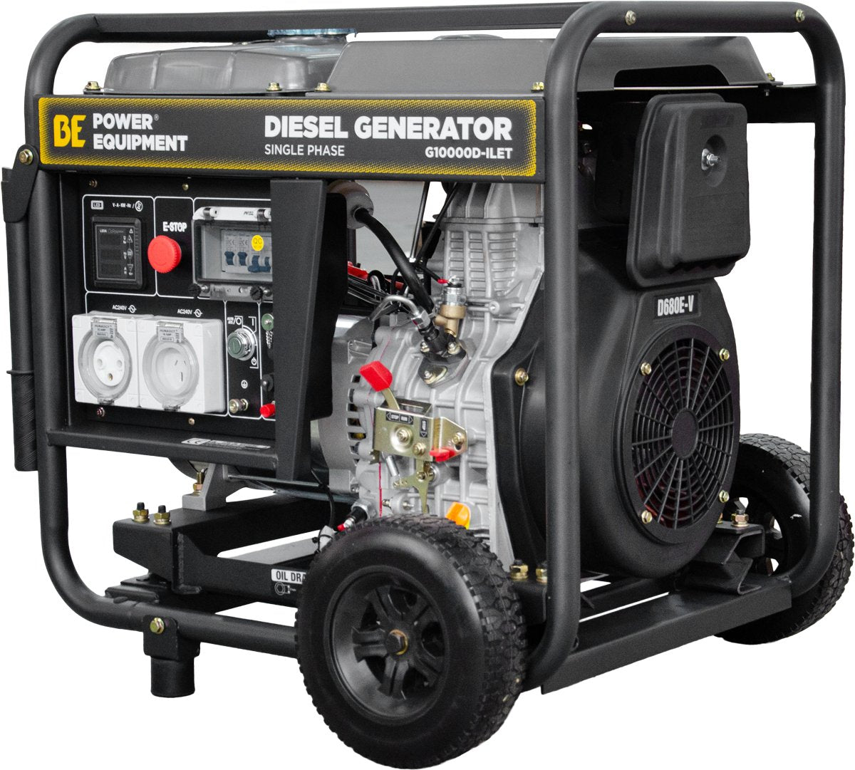 BE 10kVA Diesel Generator - Single Phase Open Frame with RCD | G10000D-ILET