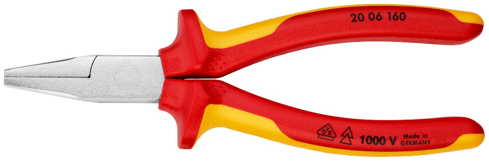 KNIPEX Flat Nose Pliers 160mm 1000 VDE