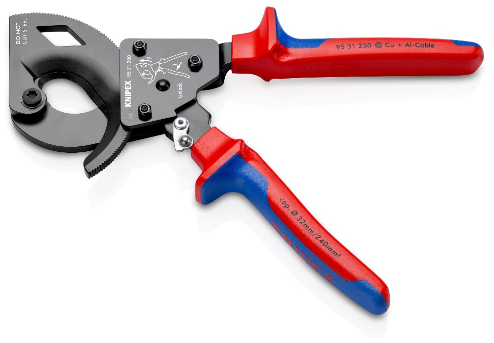 KNIPEX Ratcheting Cable Cutter, 250mm